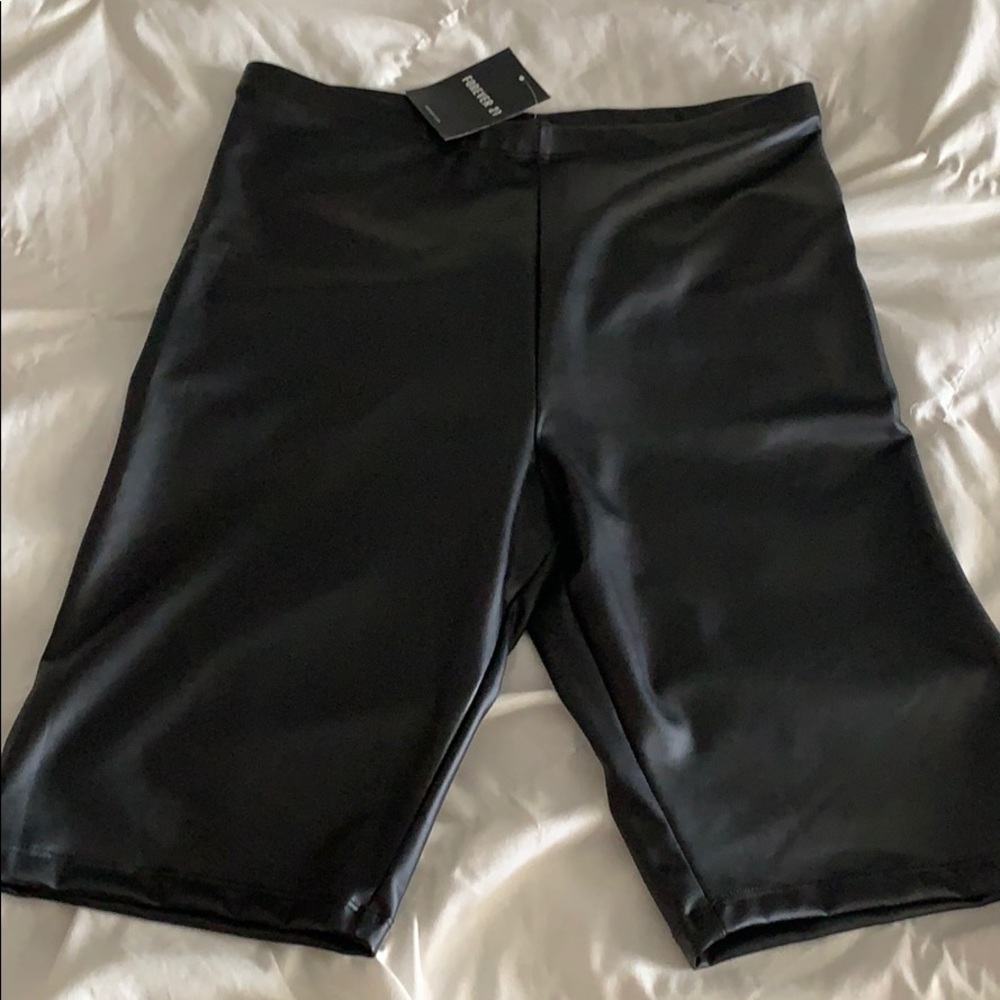 Forever 21 Faux Leather Biker Shorts